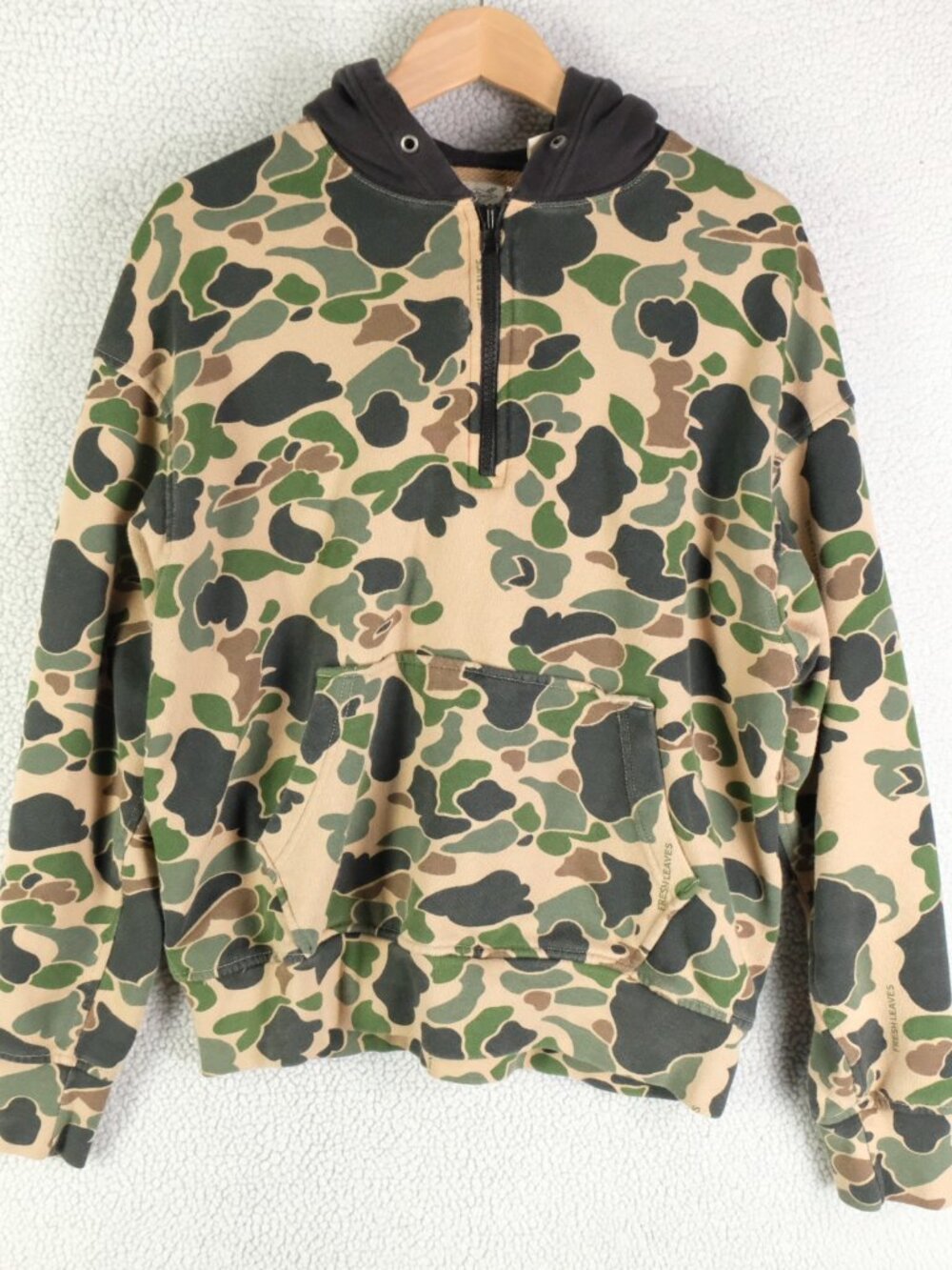 Levis Timberlake Fresh Leaves Hoodie Mens Medium Brown Green Camo Pull Over